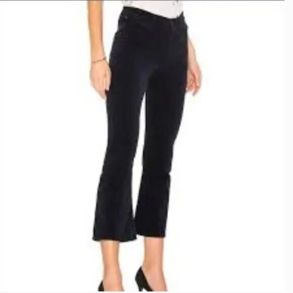 C&H Citizens of Humanity Drew Crop Flare Pants Black Velvet Size 29 Preppy - Picture 2 of 9